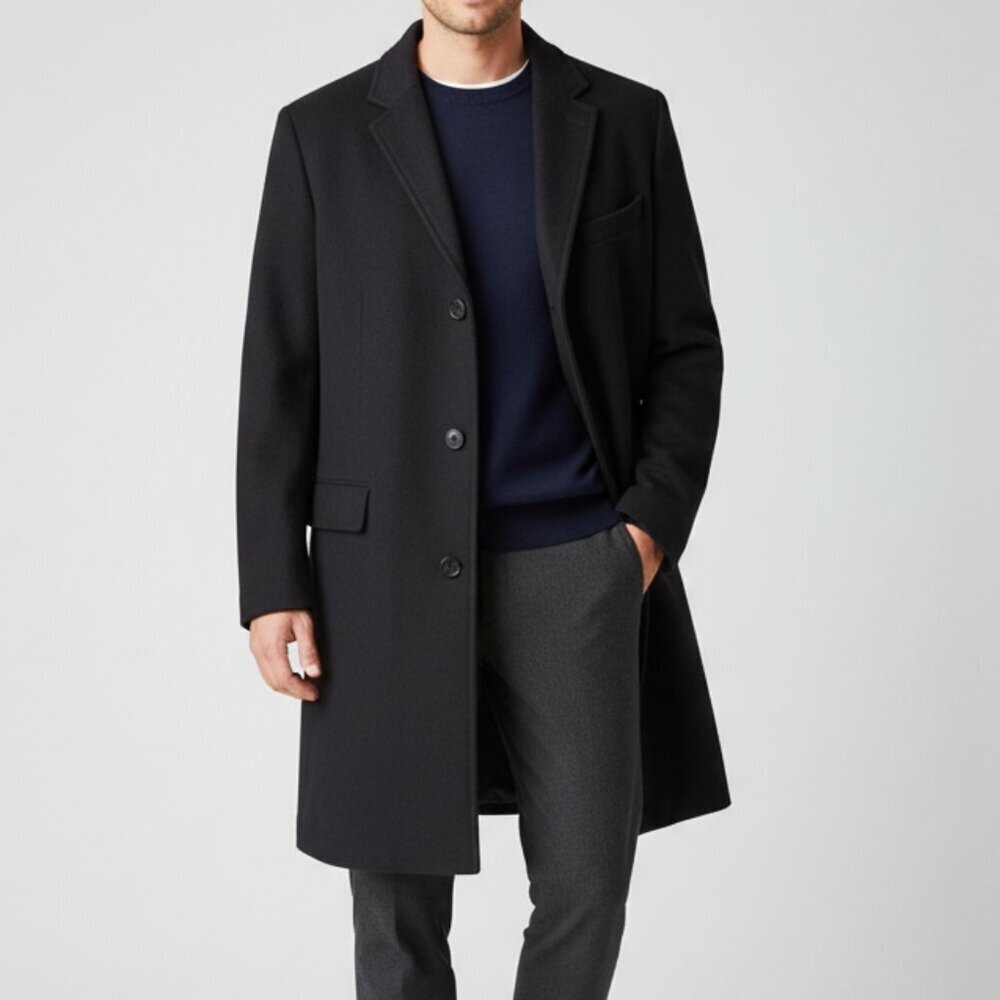 Rare Vintage Gentlemen’s Hand Tailored Davenport wool & cashmere Topcoat!  Large